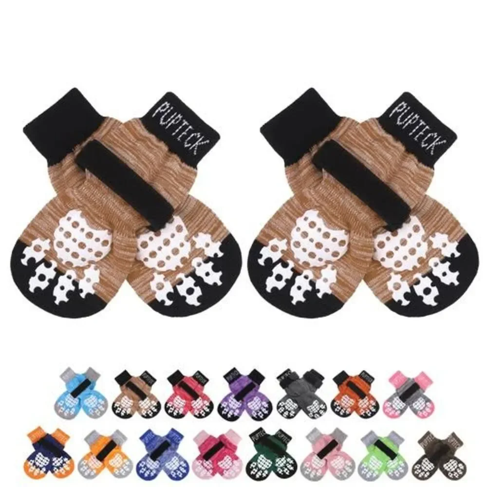 PUPTECK Anti-Slip Dog Socks with Double Sides Grips